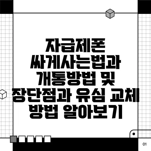 자급제폰 싸게사는법과 개통방법 및 장단점과 유심 교체 방법 알아보기