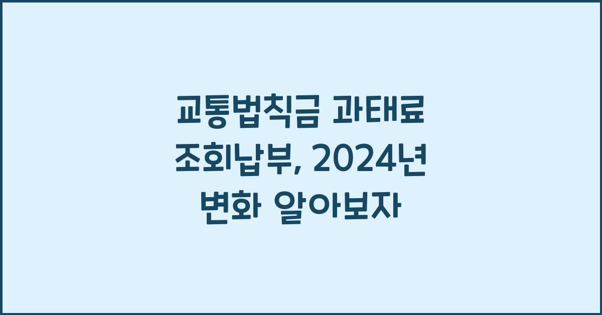 교통법칙금 과태료 조회납부