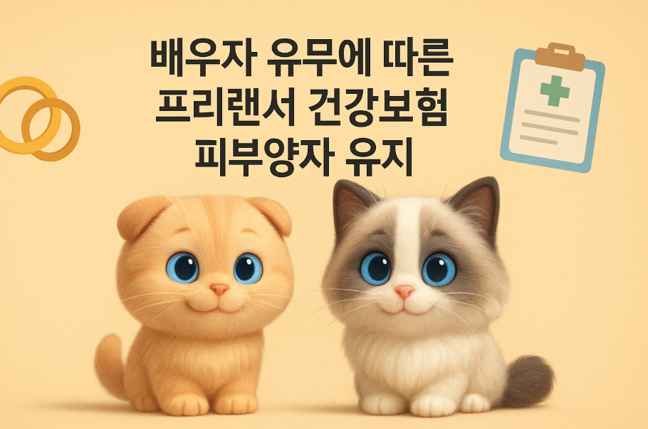 배우자 유무에 따른 프리랜서 건강보험 피부양자 유지