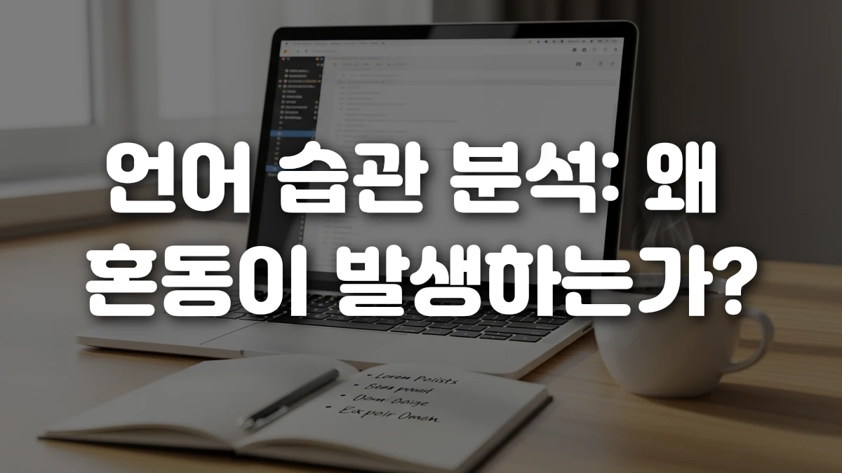 언어 습관 분석 왜 혼동이 발생하는가