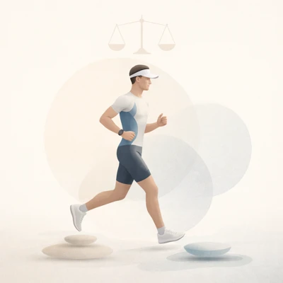 철인3종 훈련 중 훈련 강도를 조절하며 페이스를 낮추는 러너의 모습