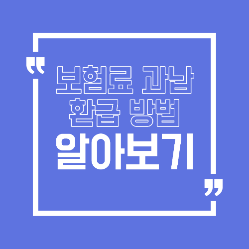 보험료 과납 환급 방법|더 낸 보험료 돌려받는 절차 정리