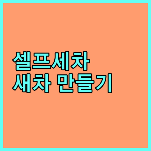 자동차 셀프세차 완벽 정복: 단계별 