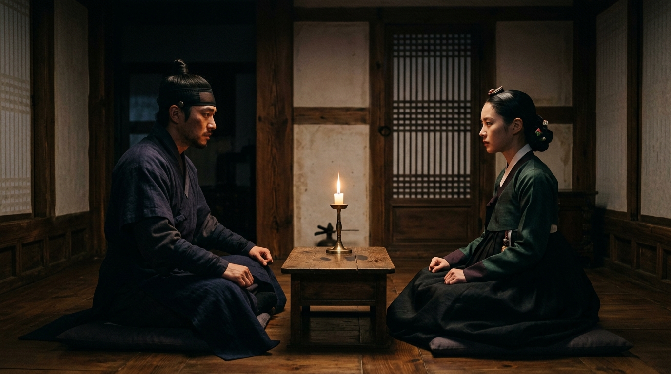 드라마에서 강화된 주인공들의 감정 대립 장면