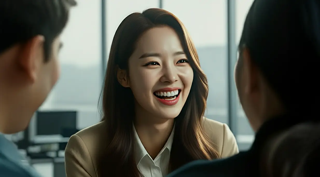 웃고 있는 여성