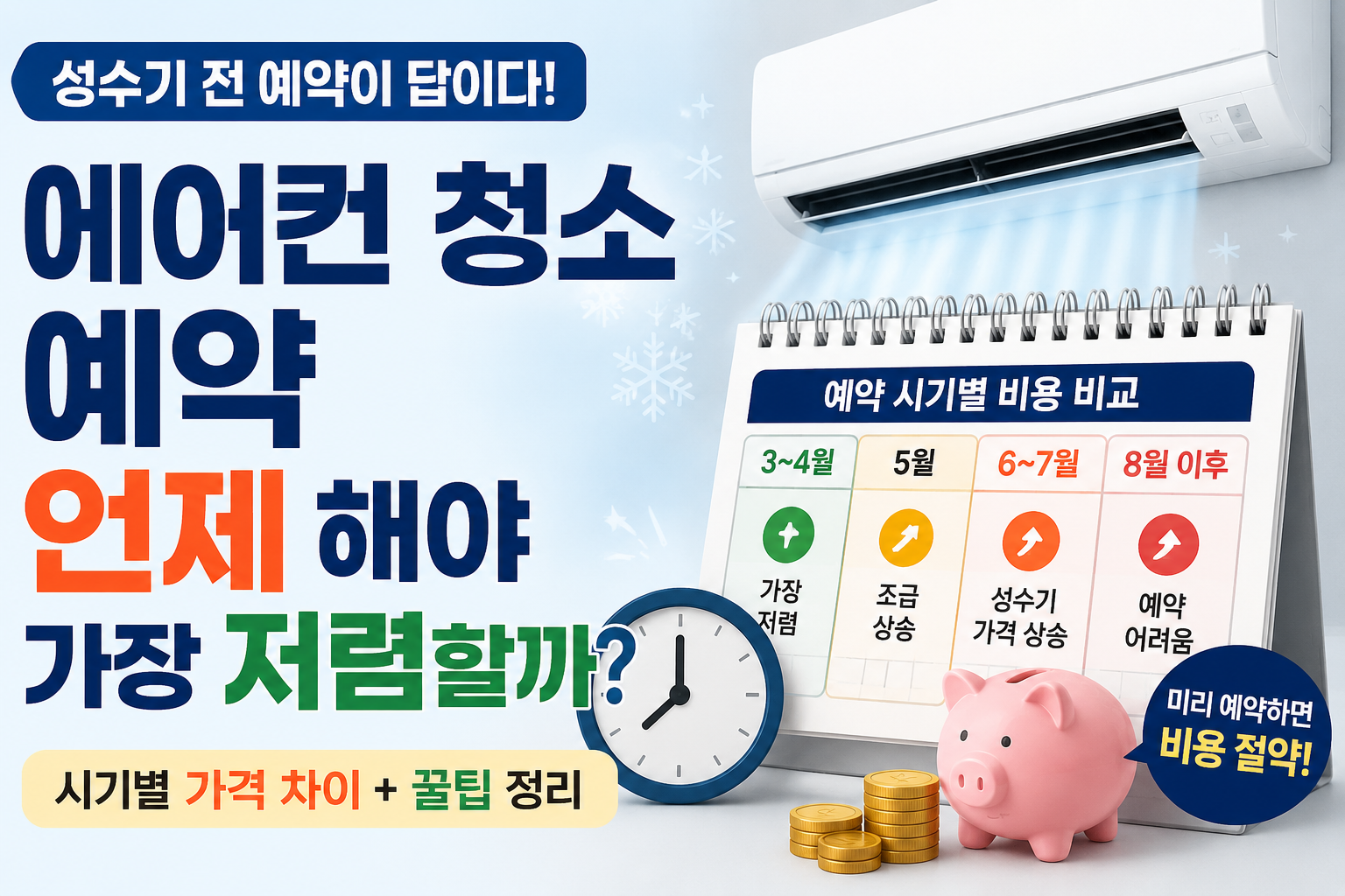 에어컨 청소 예약 언제 해야 가장 저렴할까? 성수기 전 가격 차이 정리