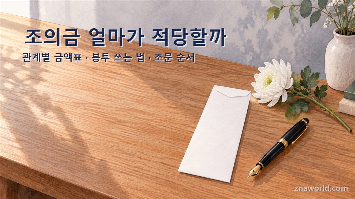 조의금 얼마가 적당할까 안내 이미지