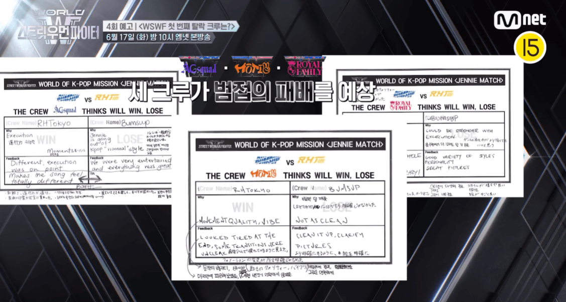 스트릿 우먼 파이터3 첫 탈락팀 결과 결국에는 범접