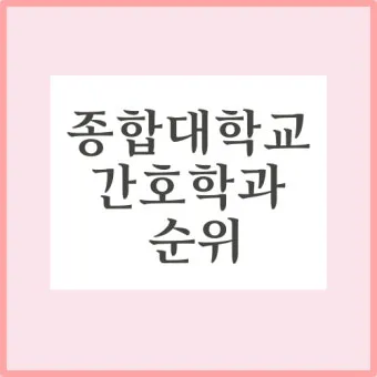 간호학과 대학 순위 최우수 학교 2025년_16