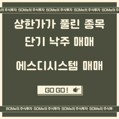 에스디시스템 - 단기 낙주 매매 - 상한가가 풀린 종목