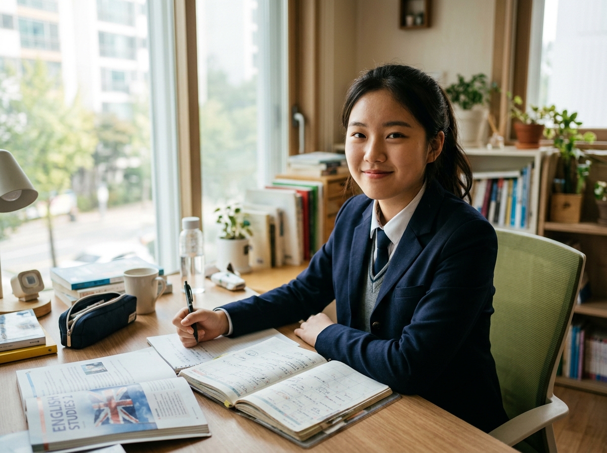 고등 영어 학습 목표를 세우는 학생