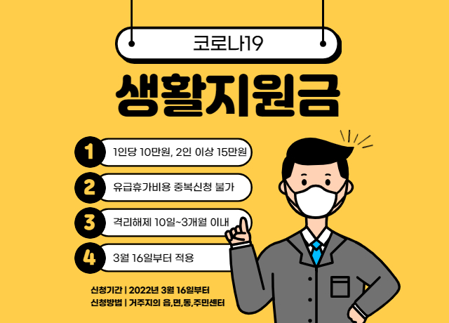 코로나19 확진자 생활지원금
