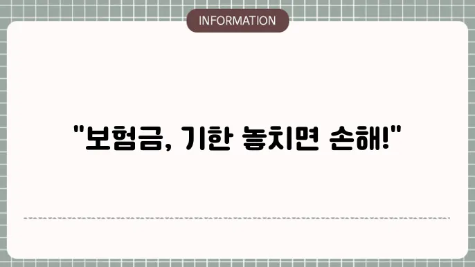 질병 보험금 청구기한 놓치면 손해 보문