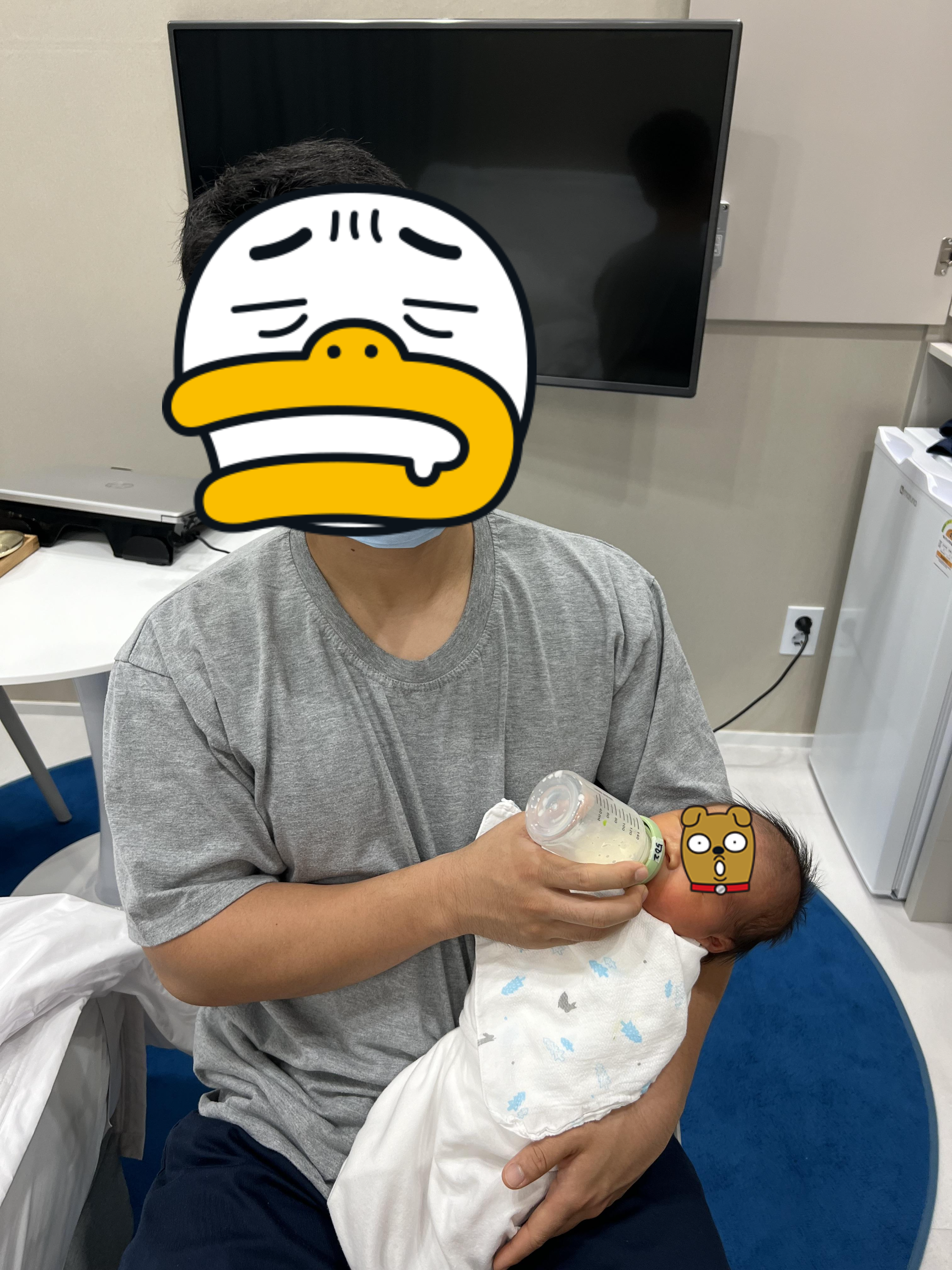 생후 1주일 아기 분유 수유