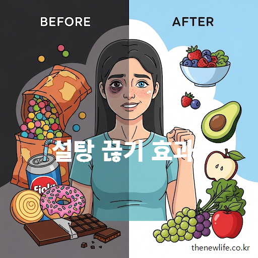 설탕 끊기 전후 변화, 체중·피부·혈당 개선 효과 이미지