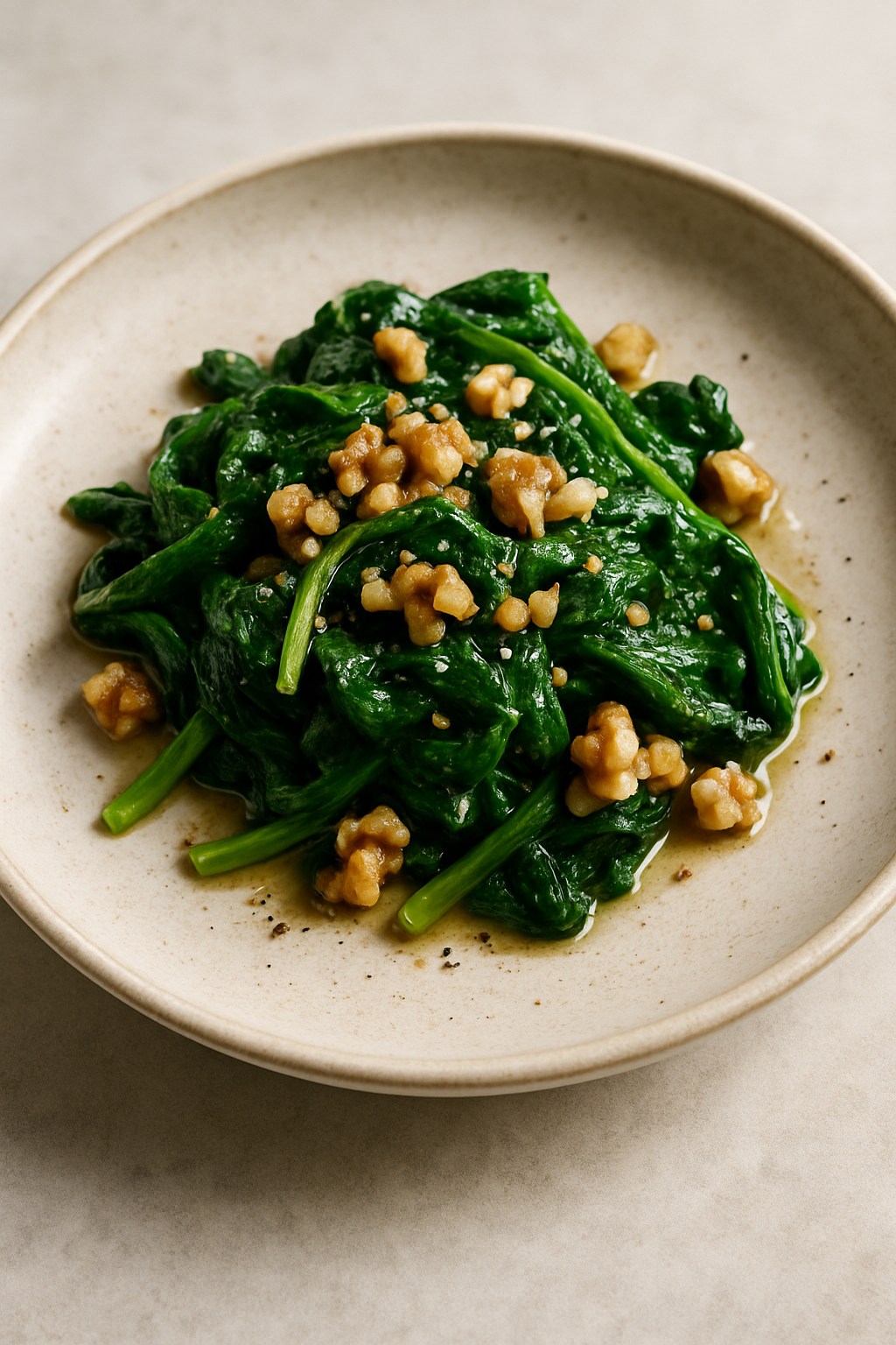 뇌혈관에 좋은 시금치 호두 볶음