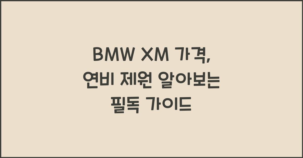 BMW XM 가격, 연비 제원
