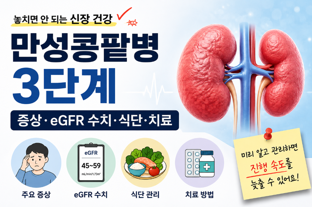 만성콩팥병 3단계｜증상&middot;eGFR 수치&middot;식단&middot;치료