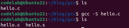 gcc -S