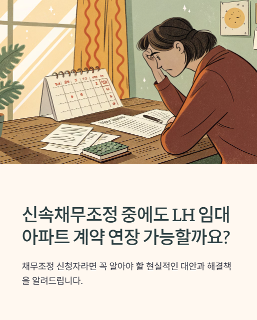 신속채무조정 중에도 임대아파트 계약 연장 가능 할까요?