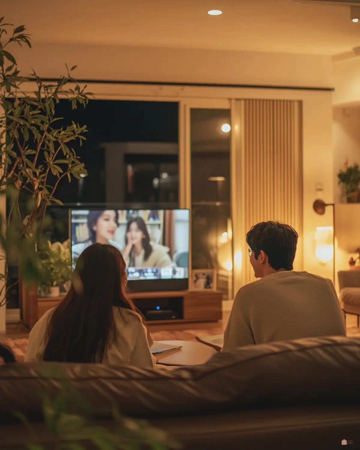 거실에서-드라마를-보고있는-한국인가족02