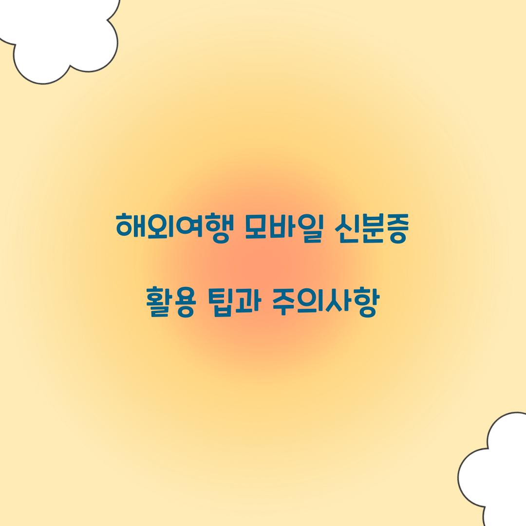 해외여행 모바일 신분증