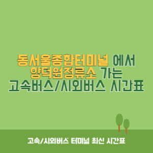 동서울종합터미널에서 양덕원정류소 가는 고속버스_시외버스 시간표 최신정보