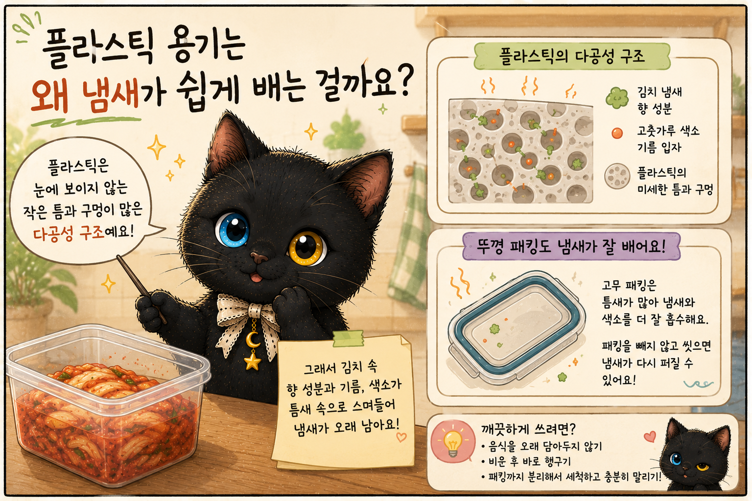 플라스틱 용기는 왜 냄새가 쉽게 배는 걸까요?