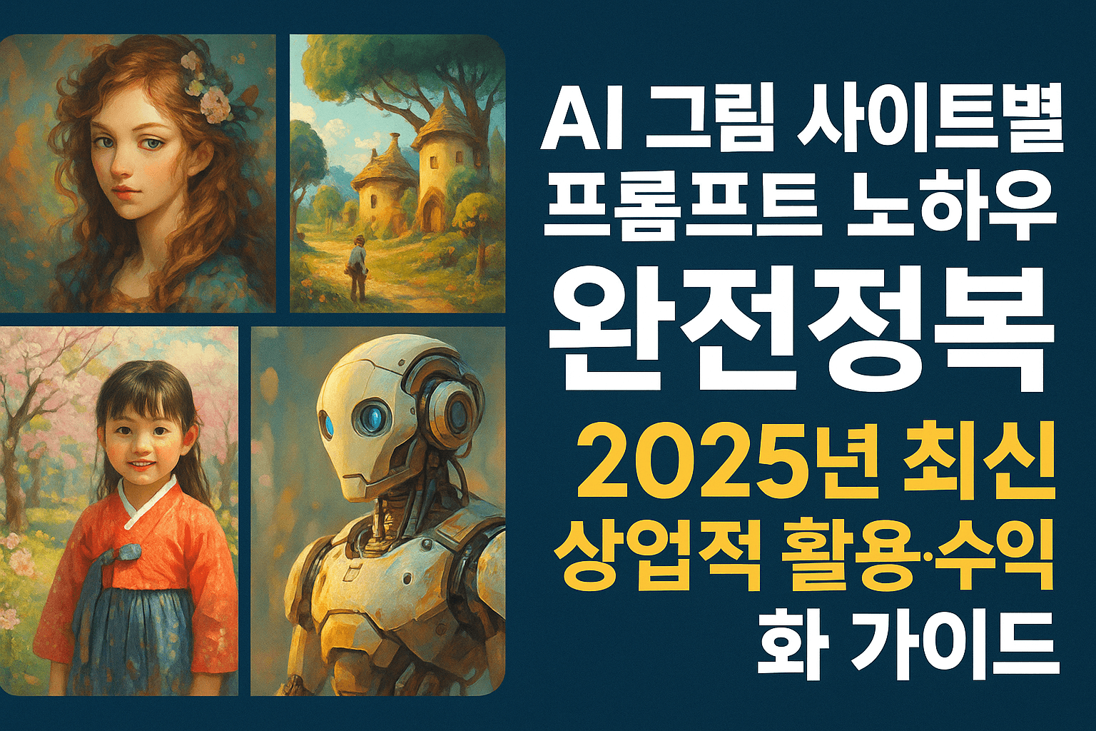 AI 그림 사이트별 프롬프트 노하우 완전정복 &ndash; 2025년 최신 상업적 활용&middot;수익화 가이드