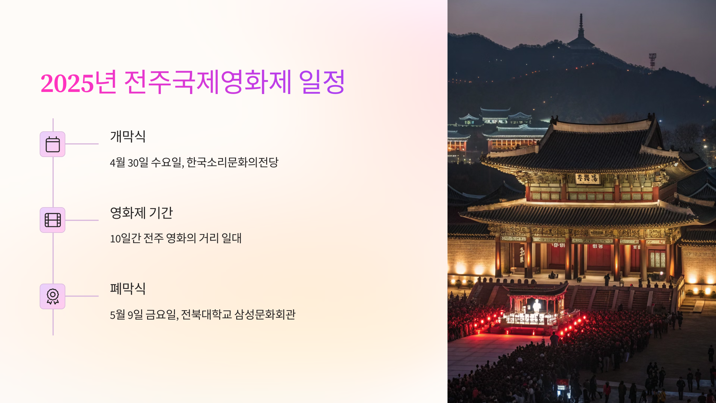 🎬 2025년 전주국제영화제 일정