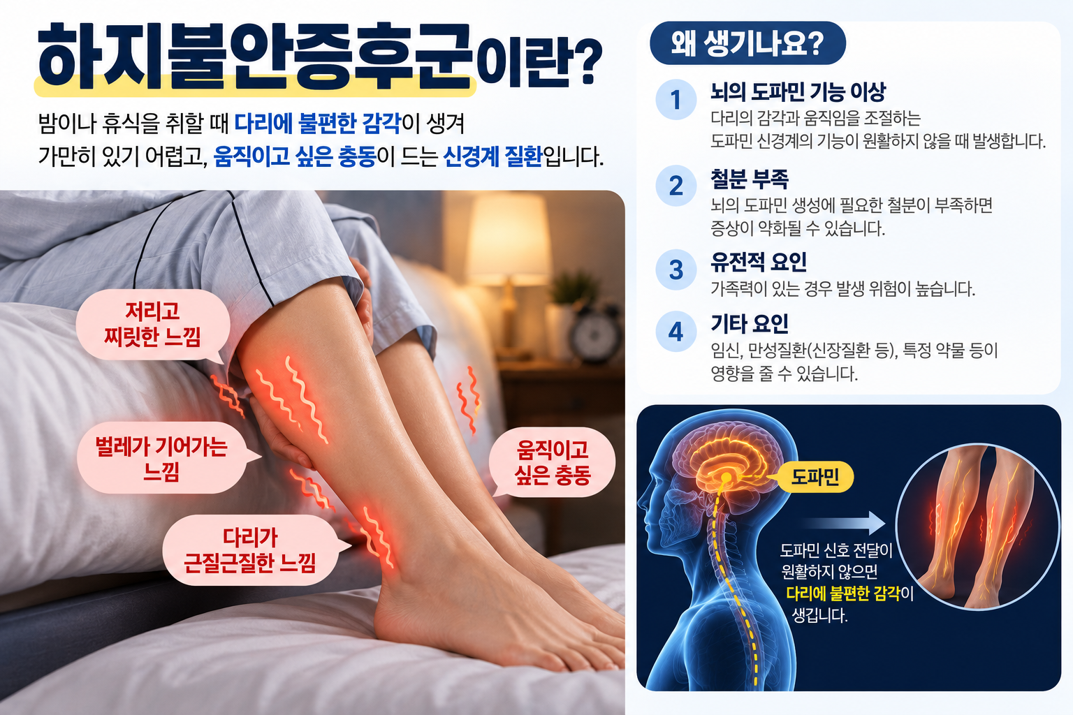 하지불안증후군 관련 요인 참고 그림