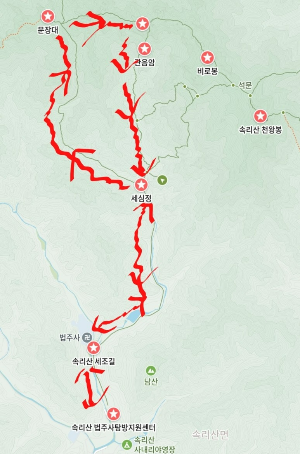속리산 등산지도