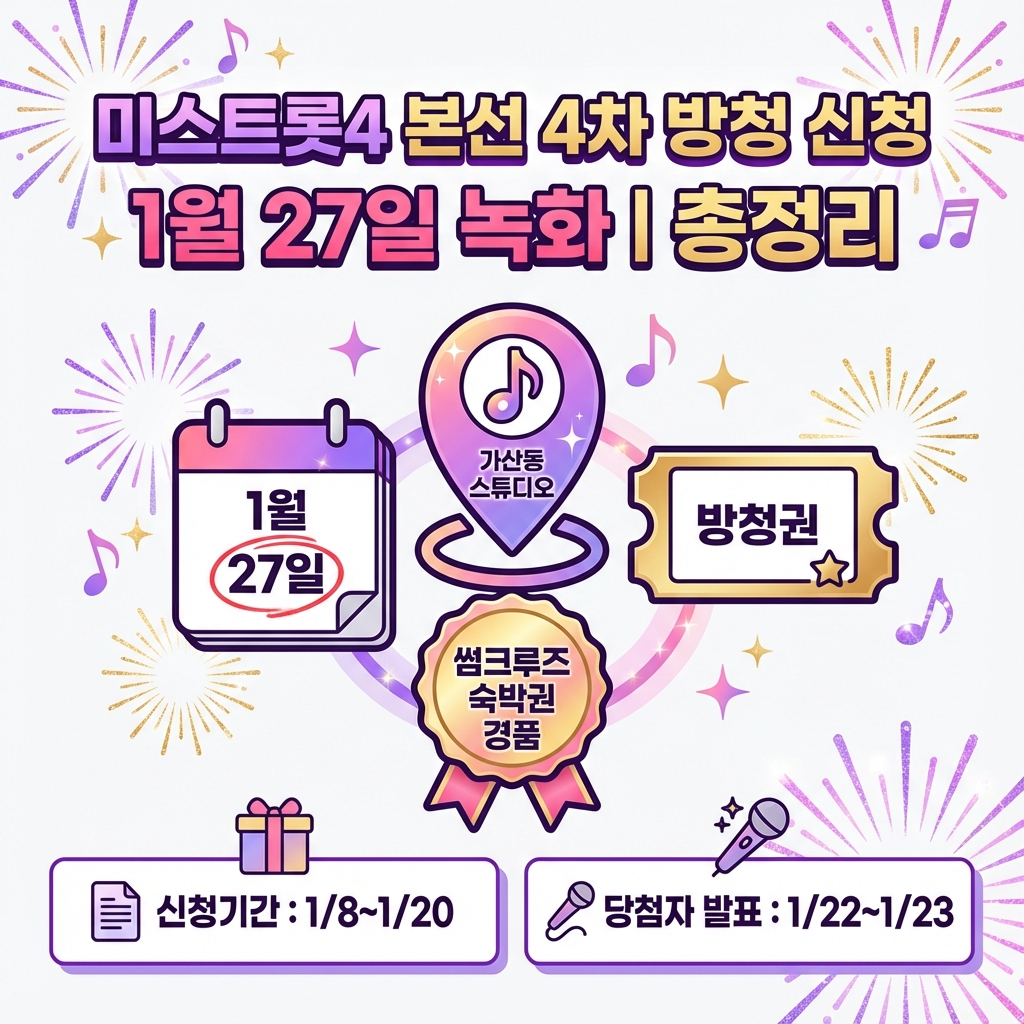 미스트롯4 본선 4차 방청 신청 방법