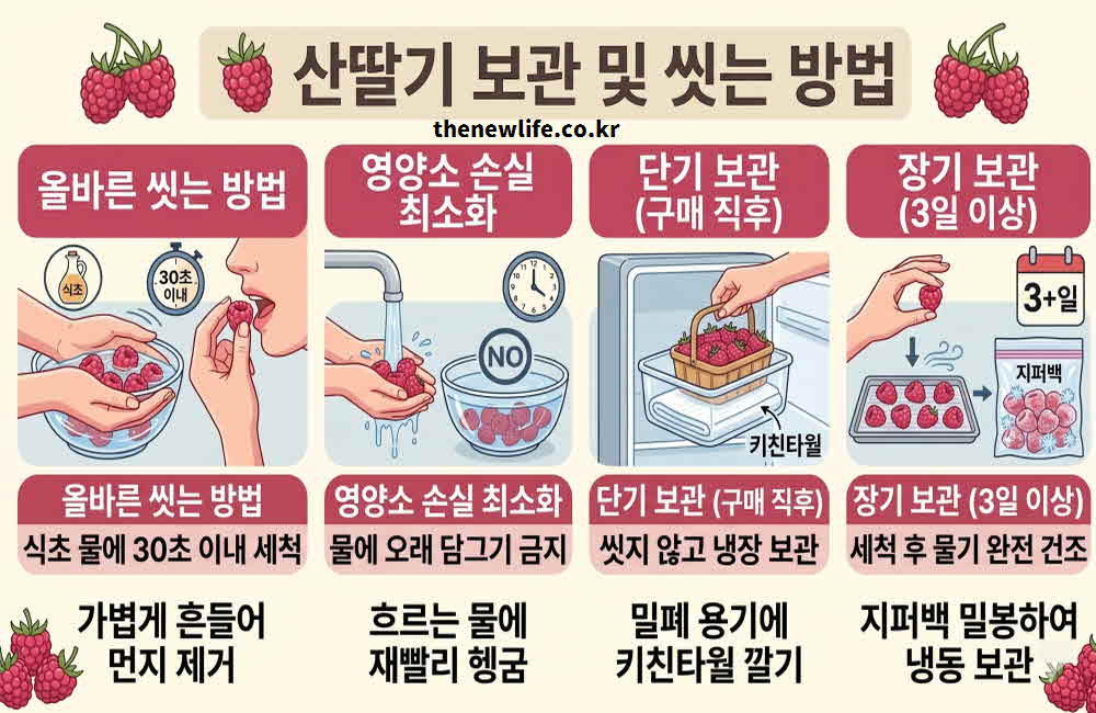 산딸기 보관방법 씻는 방법