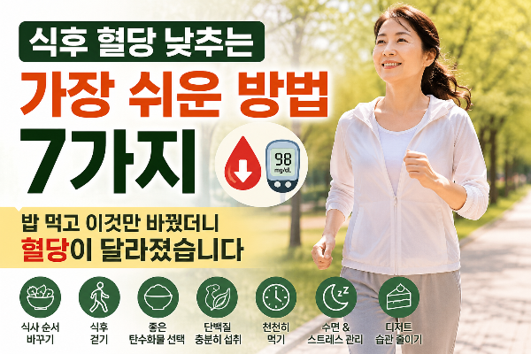 식후 혈당 낮추는 법, 의사들이 실제로 추천하는 생활습관 7가지