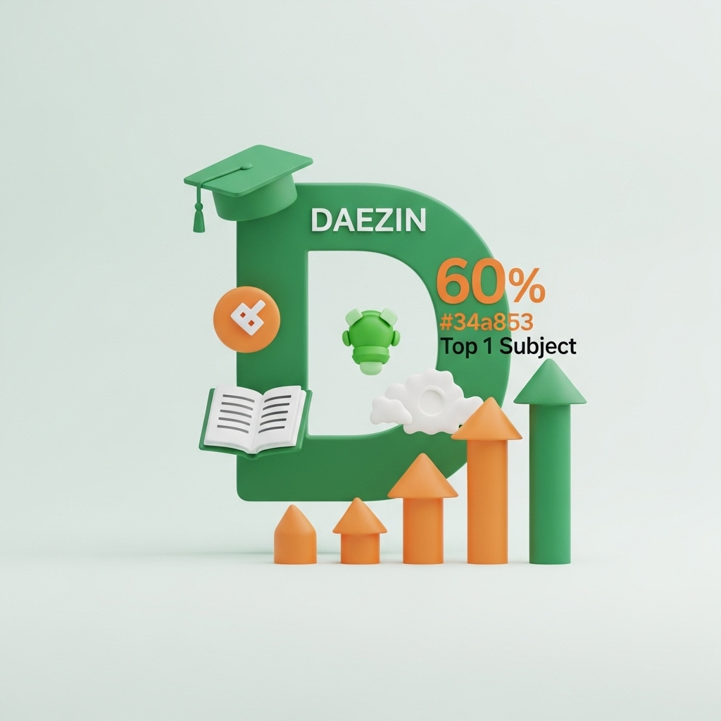 2026학년도 대진대학교 정시 모집에서 상위 1과목 60% 반영 전략을 강조하는 심플한 인포그래픽.