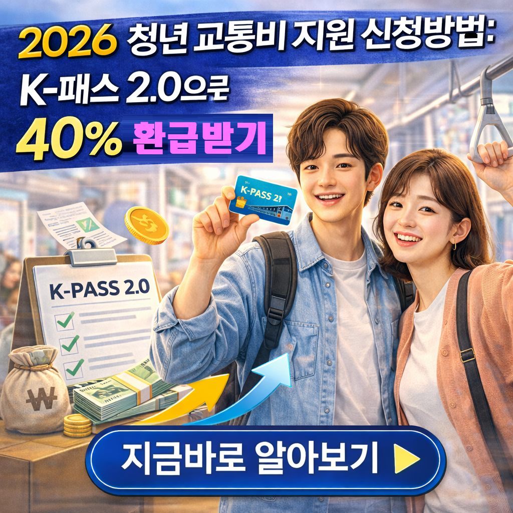 [실전] 2026 청년 교통비 지원 신청방법: K-패스 2.0으로 40% 환급받기