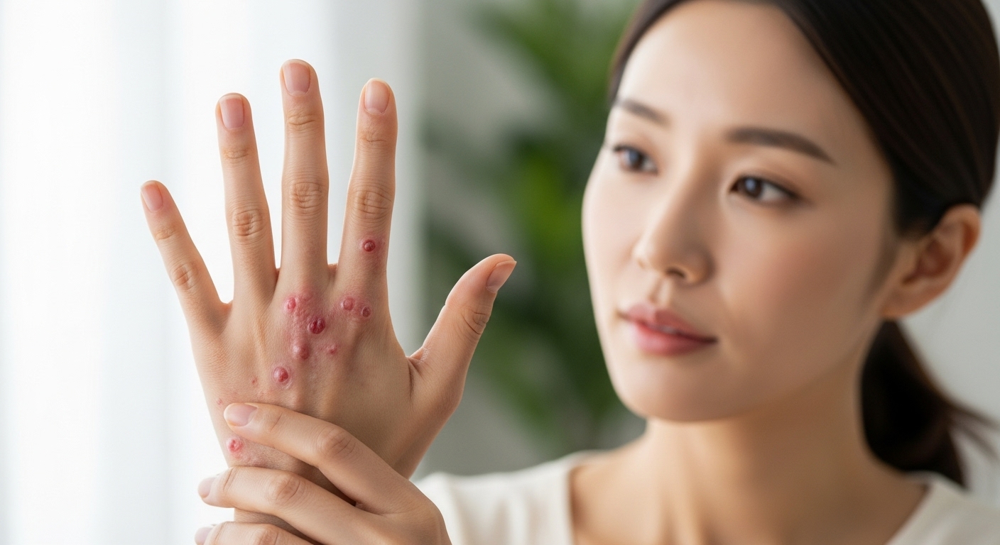 피부염, 알레르기, 손 수포