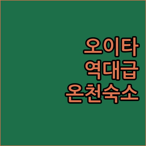 일본 오이타 숙소 추천 TOP 3 위..