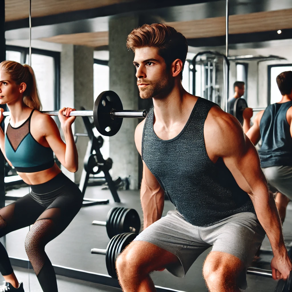 헬스하는 남자와 여자