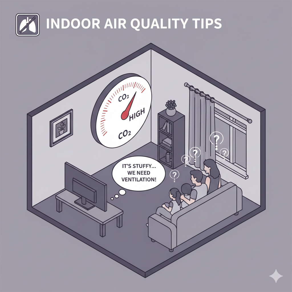 아침공기질, 실내공기질, CO2농도, VOC관리, 미세먼지관리, 실내환기, 아침환기, 공기청정기활용, 실내환경관리, 초미세먼지