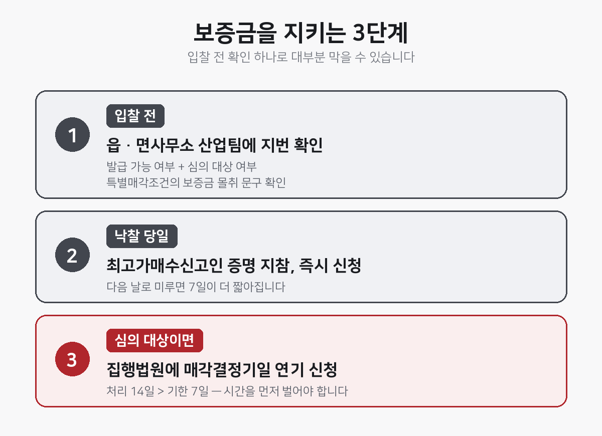 경매 보증금을 지키는 요건들