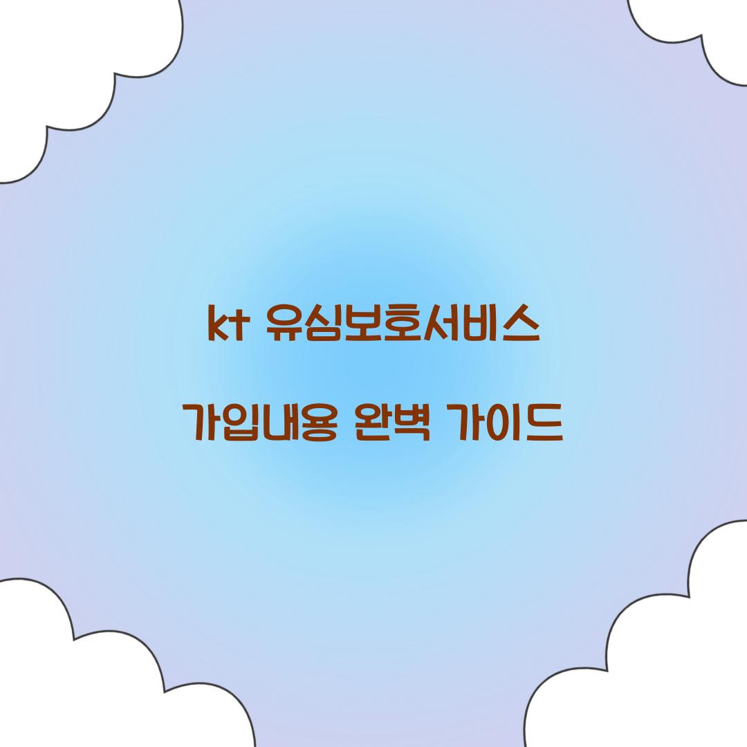 kt 유심보호서비스 가입내용