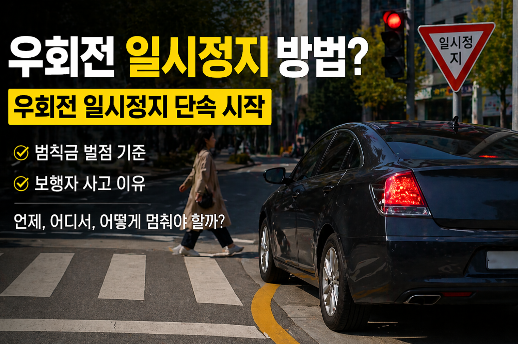 우회전 일시정지 단속 시작 벌점 범칙금, 이것만 알면 끝