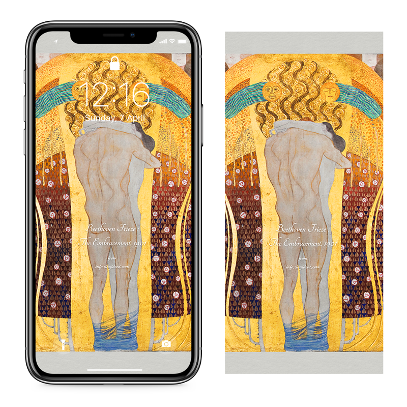 06 베토벤 프리즈, 포옹 C - Gustav Klimt 클림트배경화면