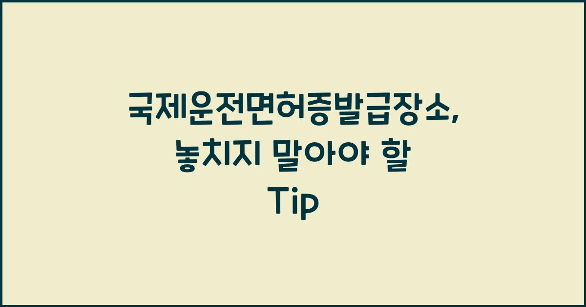 국제운전면허증발급장소