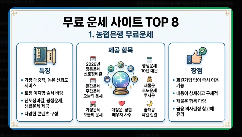2026년 병오년 운세 무료 확인 방법 총정리