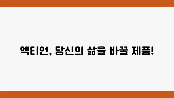 엑티언 브랜드 제품 리뷰 및 상세 정보