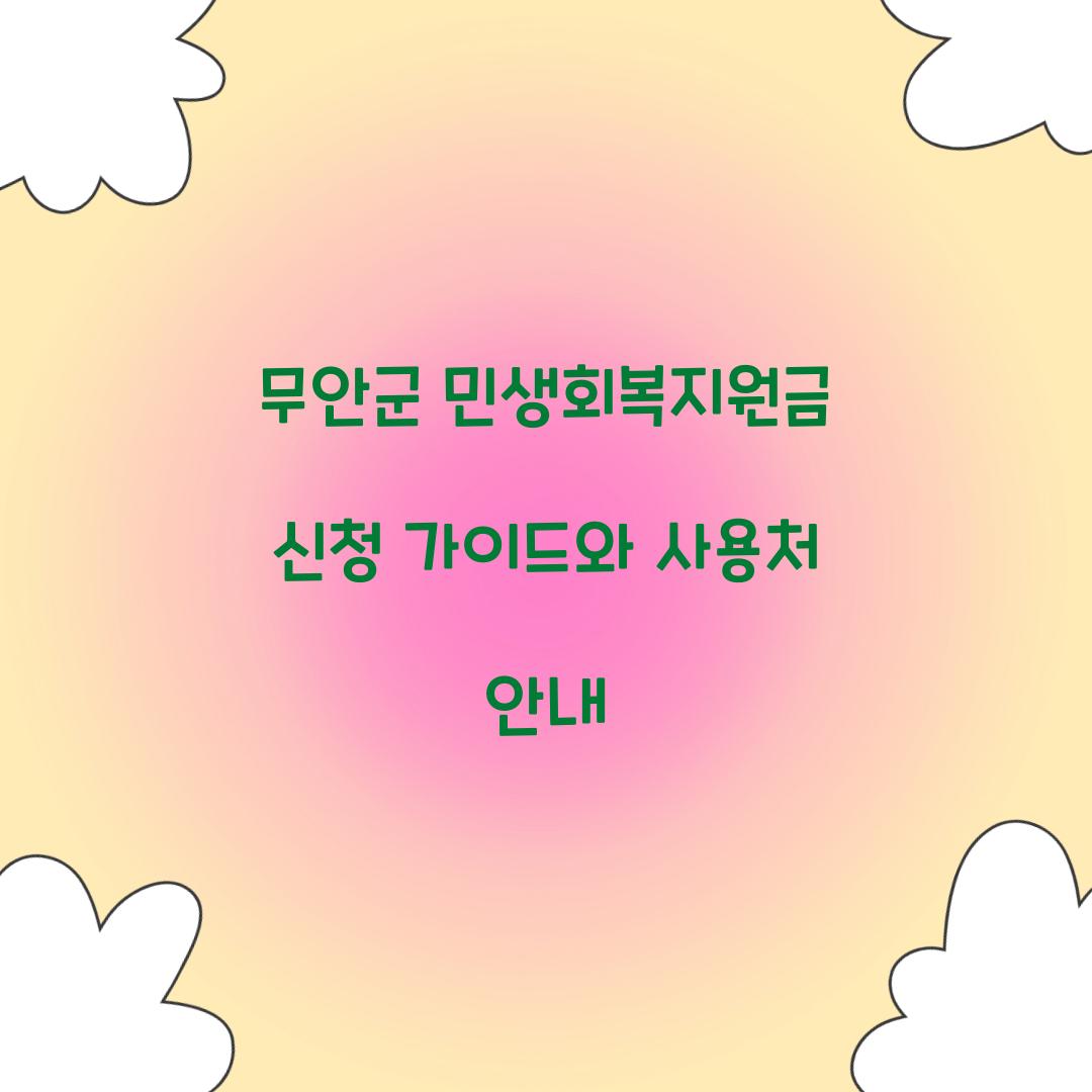 무안군 민생회복지원금