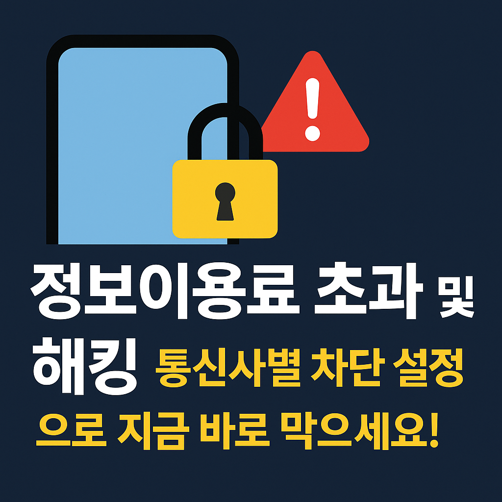 정보이용료 초과 및 해킹, 통신사별 차단 설정으로 지금 바로 막으세요!
